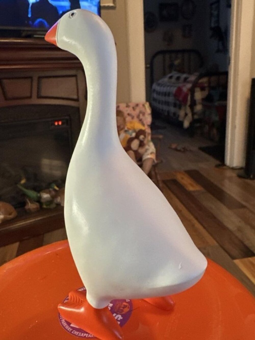 Standing White Goose Tabletop Decor